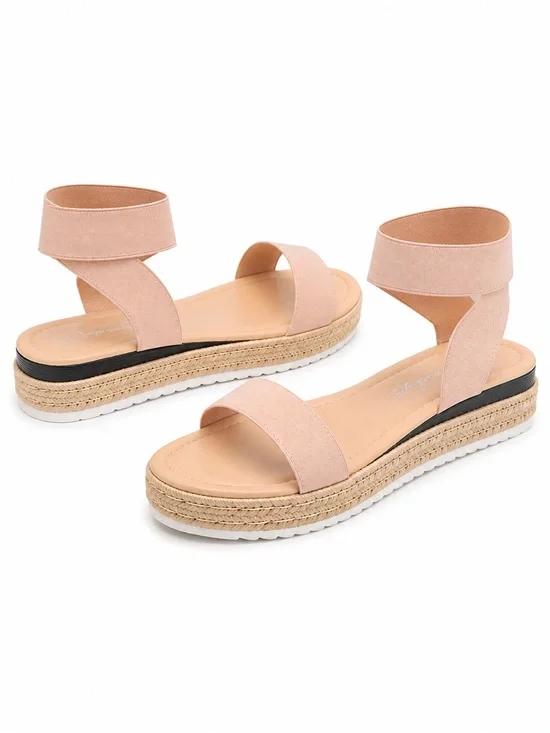 NWT Vepose Blush Nude Espadrille Platform Sandals 9.5