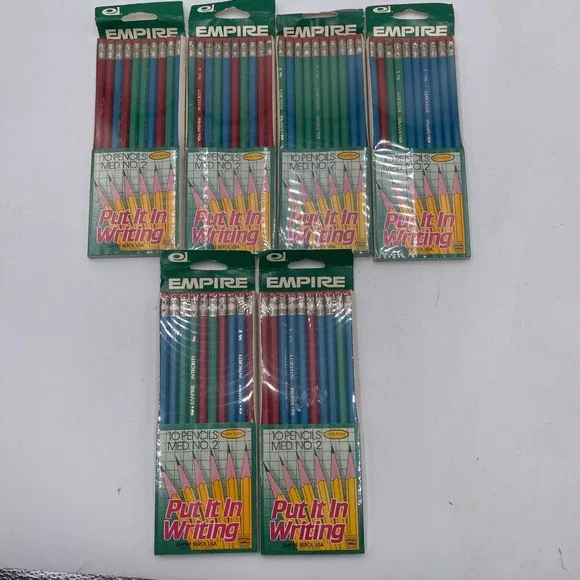 Empire Berol Integrity No 2 Pencils Lot 60‎ Vintage USA Red Blue Green Med Lead