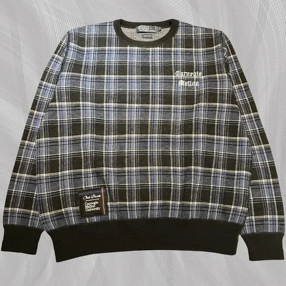 Oak Brook x Carnegie Mellon University Upcycled Tartan Plaid Sweater Size Large