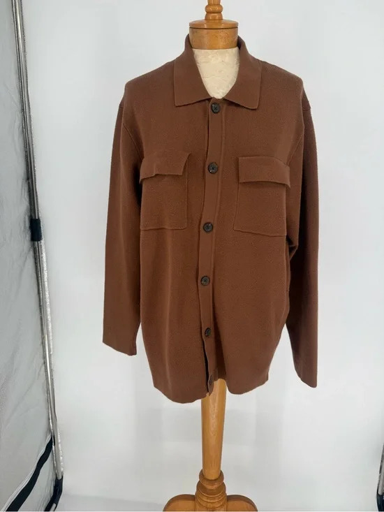 Christian Lacroix Men's Preppy Brown Cardigan size Large