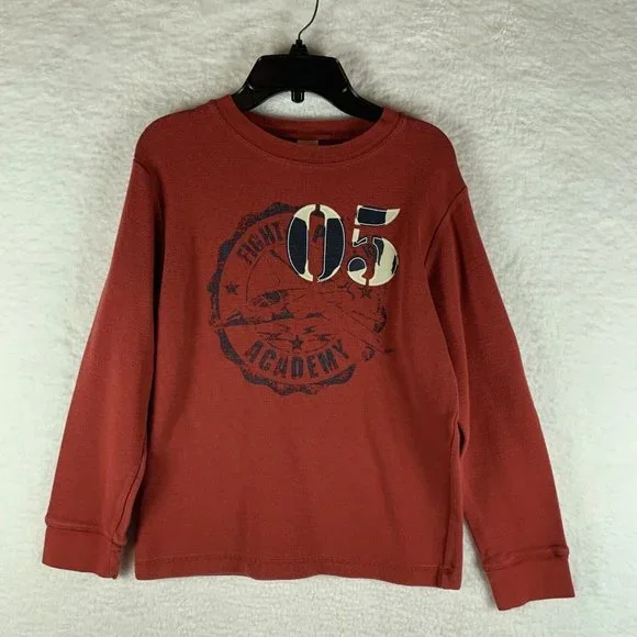 Gymboree Thermal Boys Size 10 Rust Cotton Round-Neck Long Sleeve Pullover‎ 6512
