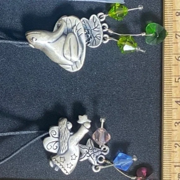 2 new Pewter-Style Charms – Bunny on Mushroom &‎ Fairy Angel with Beaded