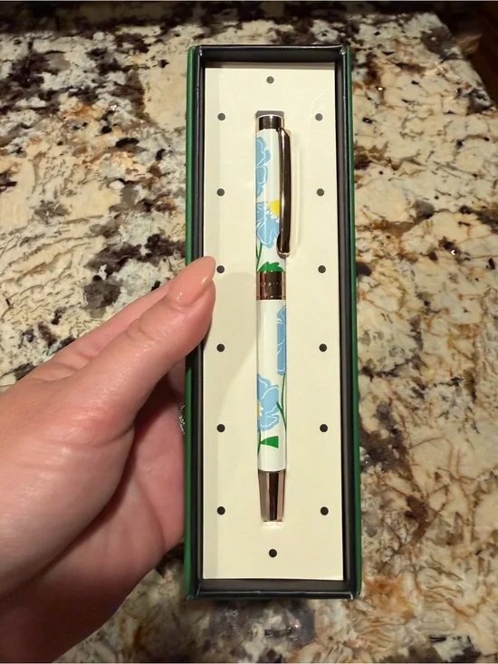 Kate Spade Blue White Floral Pen