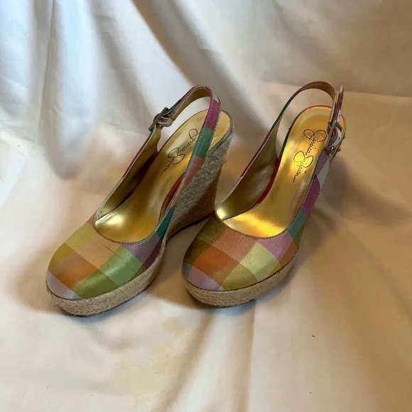 Jessica Simpson Madras Espadrille Slingback Wedge