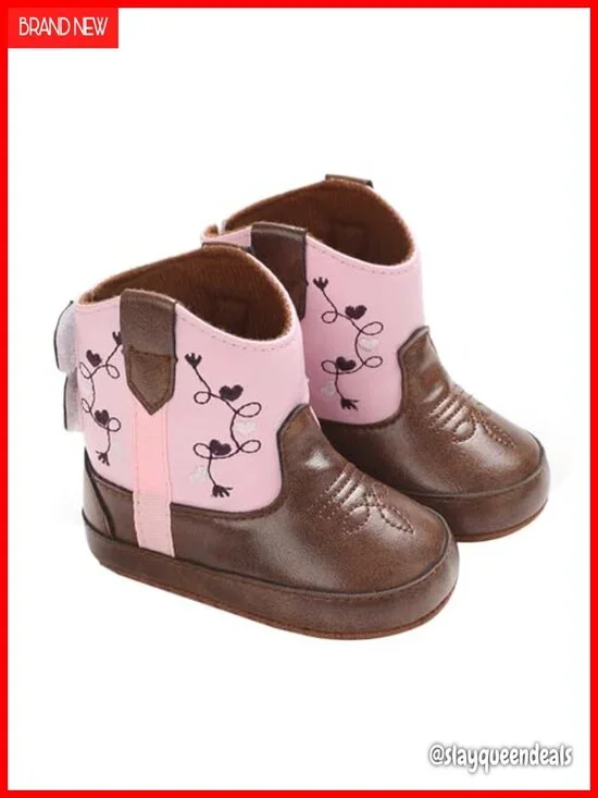 Toddler Western Cowboy Boots Non-Slip Soft Sole First Walker