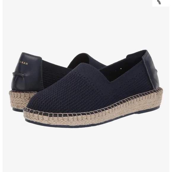 Cole Haan Women's Navy Blue Cloudfeel Stitchlite Espadrille Loafer Size 8.5 NWOT