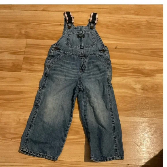 OshKosh B'gosh Denim Overalls Size 3T Blue Jean Bib‎ Pants Kids Toddler