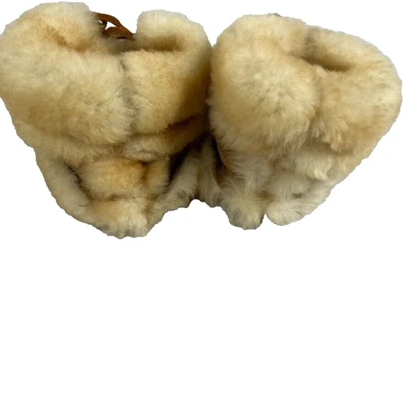 Fur Brown Baby Slippers Unisex Girls & Boys - Size: 3-6 Months
