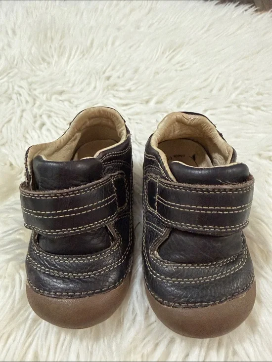 Baby Stride Rite Brown Leather Velcro Sneakers Size Size 5
