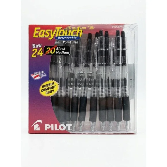 Pilot‎ EasyTouch Retractable Ballpoint Pens Black Medium Point 14 Count Open Box