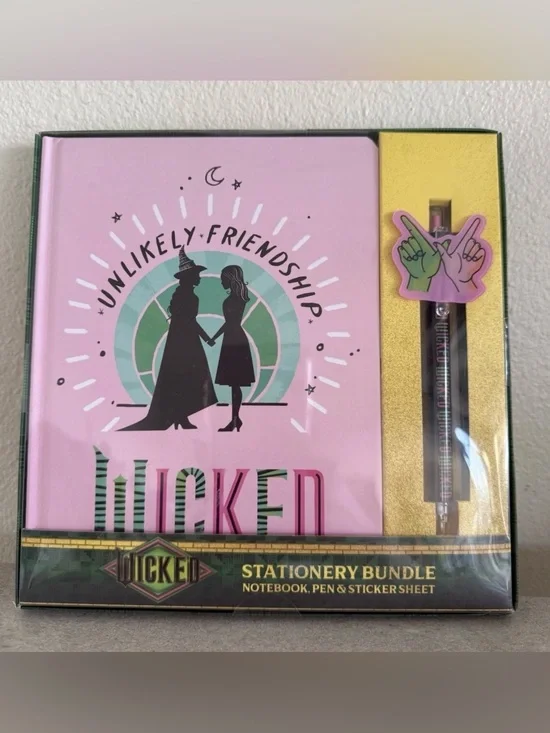 Wicked Unlikely Friendship Stationery Set Notebook Pen Stickers NEW