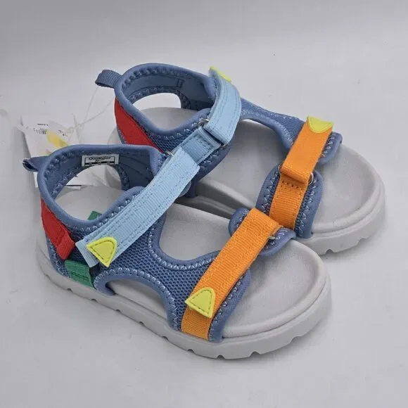 OshKosh B'Gosh Toddler Boy Hook & Loop Strap Sandal Meadow Size 8 MultiColor NWT