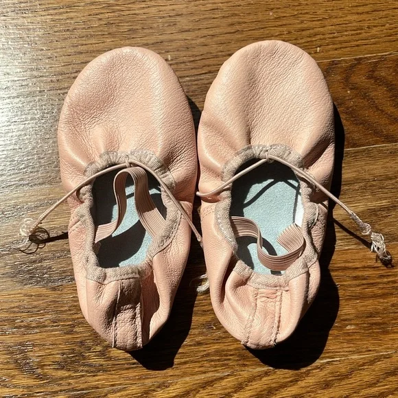 Kids Pink Ballet Slippers - Soft Leather Toddler Dance Shoes