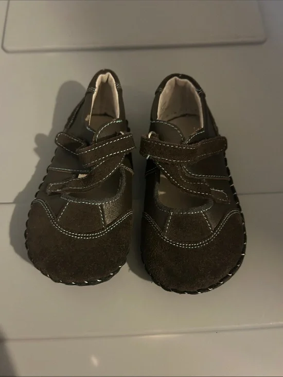Pediped Brown Suede & Leather Hook-and-Loop Walker Shoes Size 18-24 months