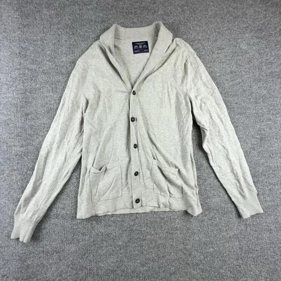 American Eagle Outfitters Sweater Mens XL Gray Button Cardigan Pockets Knit