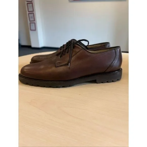 Faconnable Dark Brown Leather Lace Up Oxford Shoes sz 10.5 EUC