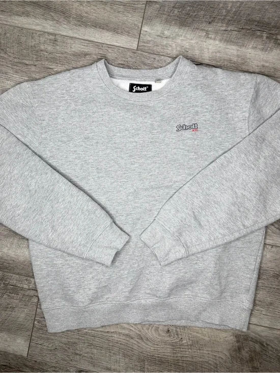 Schott NYC Light Gray Crewneck Sweatshirt - Men's