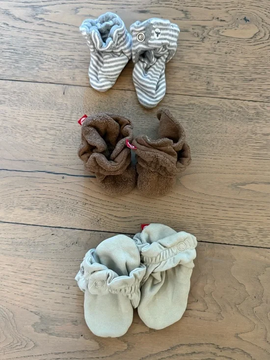 Zutano & Burt’s Bees Baby Booties 3-Pair Lot 3–6M