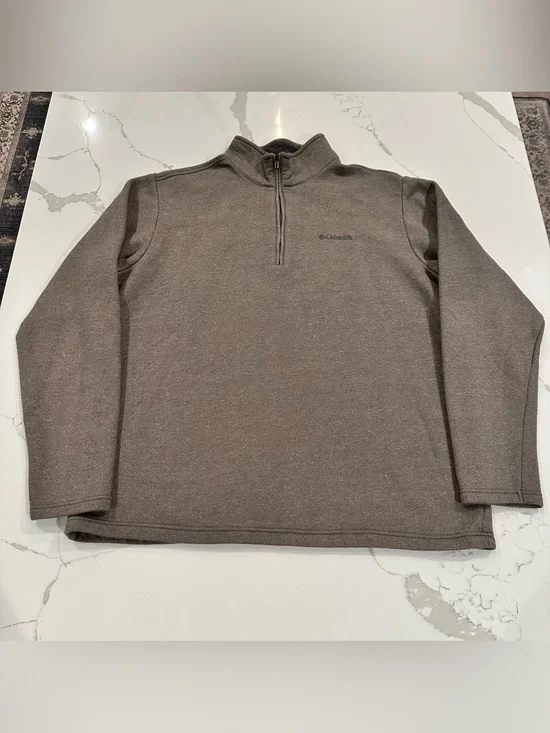 Columbia Sportswear Men’s Brown Knit Fleece 1/4 Zip Pullover XL Outdoor Hiking