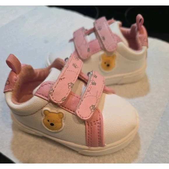 Disney Baby Winnie the Pooh Strap No Lace Sneaker Shoe Pink Size 3