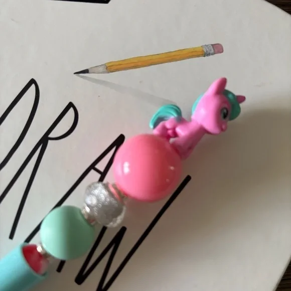My Little Pony: Watermelon Shimmer handmade beaded pen