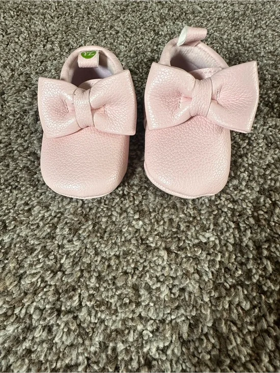 Soft Pink Bow Baby Walker Shoes by