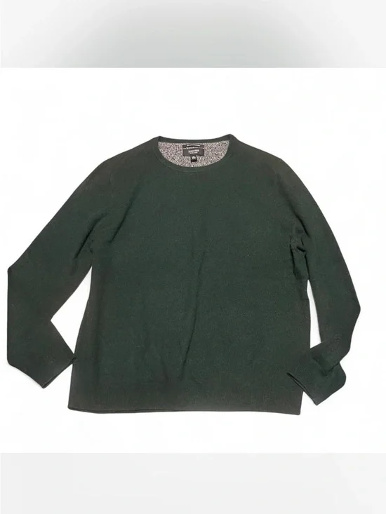 🌲 Deep Forest Green 100% Cashmere Knit Crewneck Sweater XL