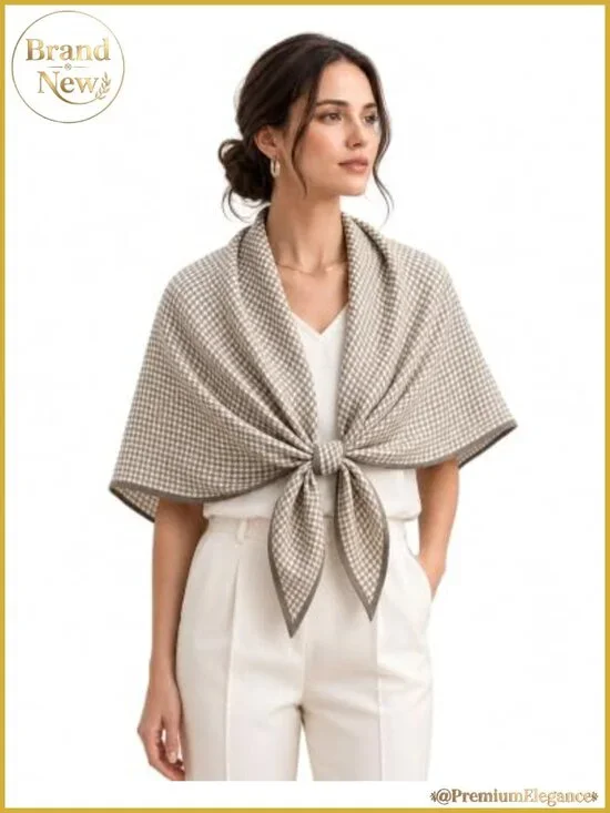 Herringbone Triangle Scarf Shawl Wrap Soft Cotton Feel Oversized
