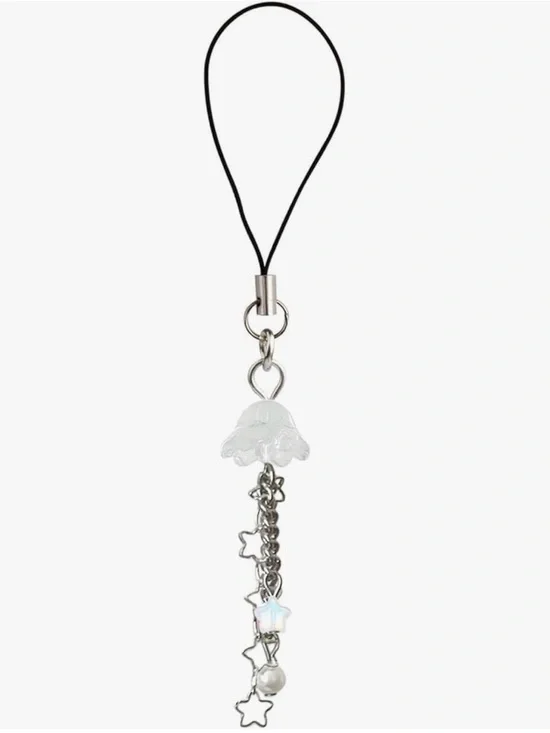 Agromusk Jellyfish Phone Charm Y2K Beaded Strap Star Pearl New