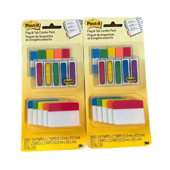 Post-it Sticky Notes Flags & Tabs Pack 460 Pieces Assorted Color Sizes 686-XLP