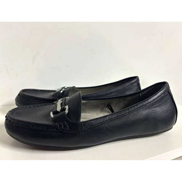 Aerosoles Women's Black Faux Leather Slip-On Comfort Loafer Flats US 10