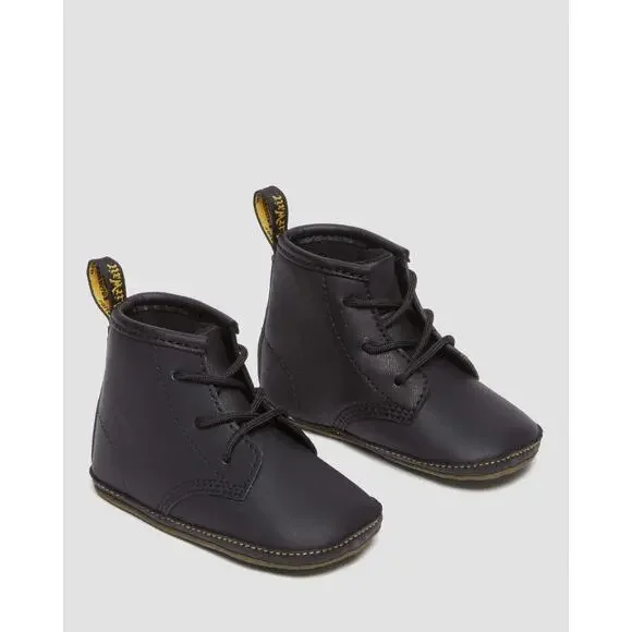 Dr‎ Martens 1460 Crib Black Leather Baby Boots Shoes Mini Size 3C