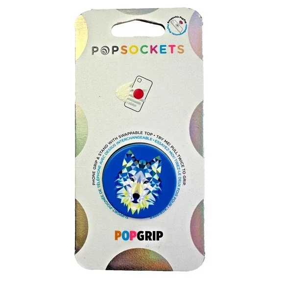 PopSockets PopGrip Geo Wolf Phone Grip Stand Swappable Top New in‎ Package NIP
