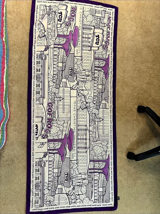 Riff Ram Bah Zoo Texas Christian University Scarf Purple & White