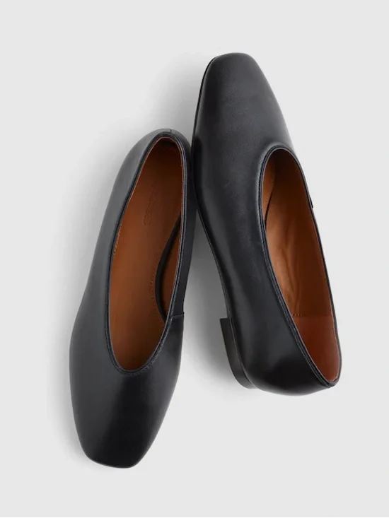 NEW Madewell Mylie Ballet Flats in True Black Leather 8
