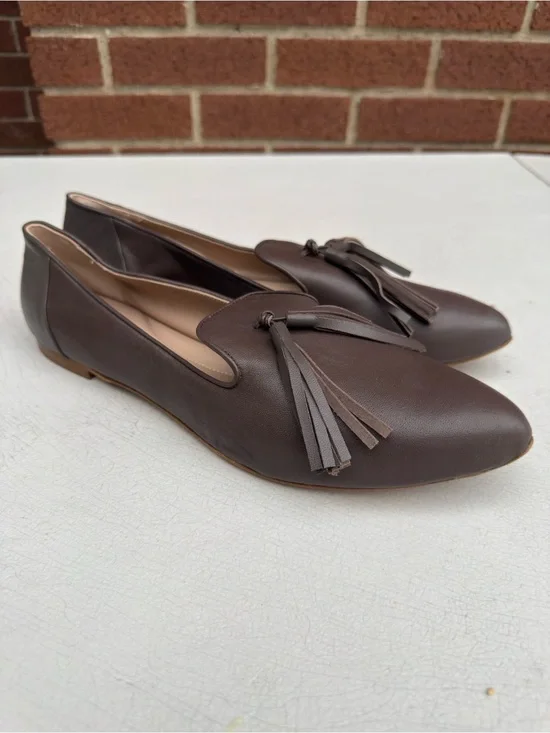 Handmad Italeau Handmade Leather Tassel Loafers Brown 44/12 Old Money Minimalist