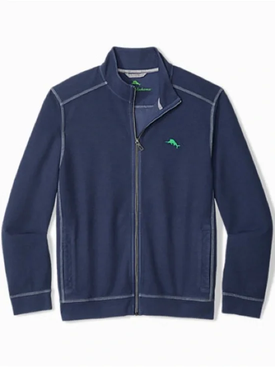 XXL Tommy Bahama Men’s Montego Beach Full Zip Sweatshirt Blue Big Tall Sweater