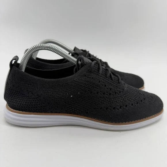 Cole Haan Original Grand Wingtip Oxford Stitchlite Black White Womens 8.5