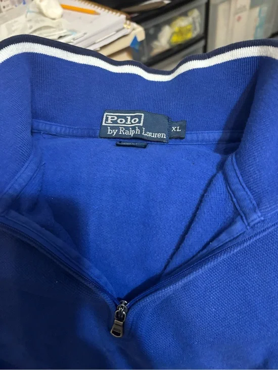 Ralph Lauren Men's Royal Blue Quarter-Zip Sweater