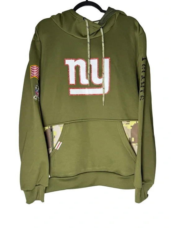 New York Giants Salute To Service Hoodie Size Large Therma Fit NFL On Field Camo