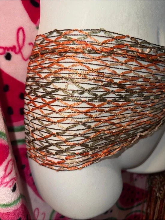 🧡🤎 Crochet Fringe Wrap/ Scarf