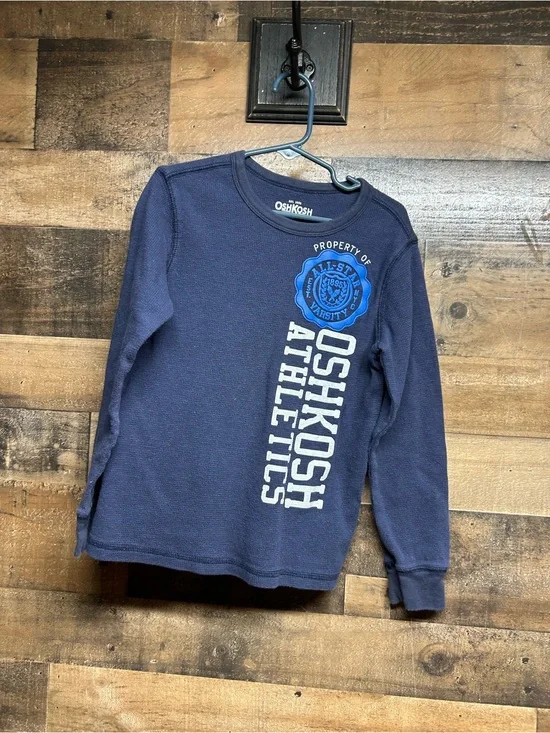 OshKosh B'gosh Navy Long-Sleeve Tee with Blue Athletic Crest