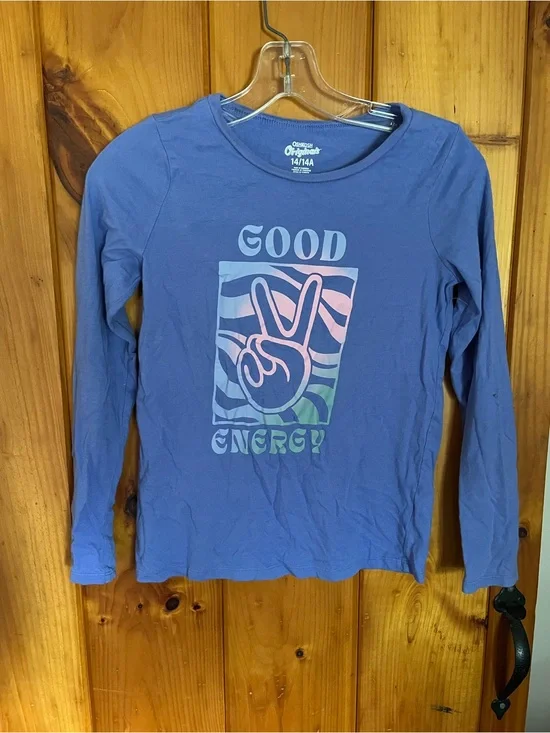 OshKosh B'gosh Purple 'Good Energy' Long Sleeve Tee with Rainbow Graphic