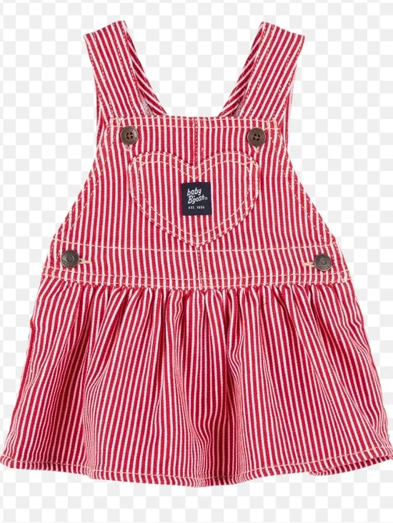 Baby Girl Hickory Red Stripe Terry Jumper Dress OshKosh Baby B’Gosh 6 Months