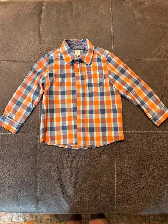 Baby B'Gosh Boys Button Down Long Sleeve Plaid Multicolor Collared Size 4T