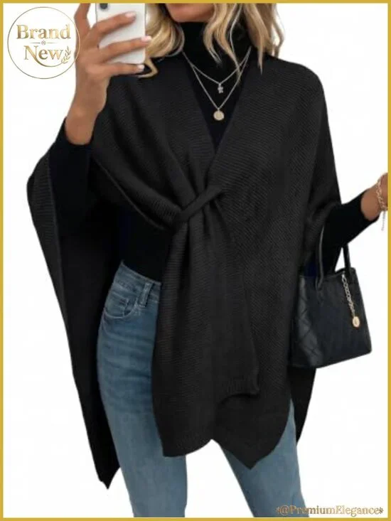 Womens Shawl Wrap Soft Poncho Sweater Open Front Knit Cape Evening Cover Up