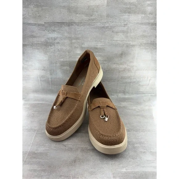 Skechers On-the-GO Bliss Tan Knit Tassel Loafers 159035 Women Sz 8.5