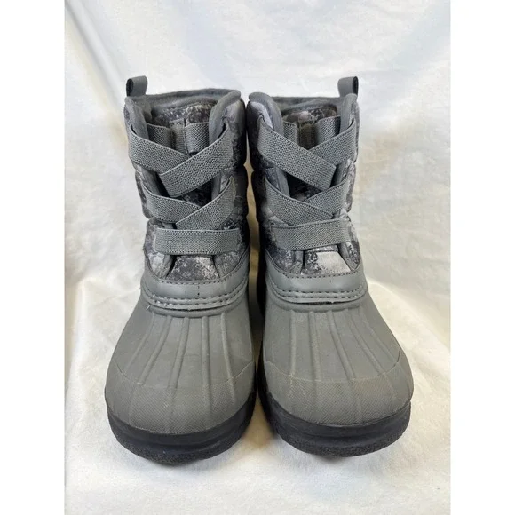 OshKosh Bgosh Ivan Boys Gray Camo Winter Snow Duck Boots Size 11M