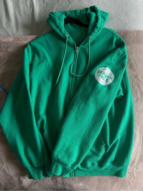 Trader Joe's Green zip up sweatshirt