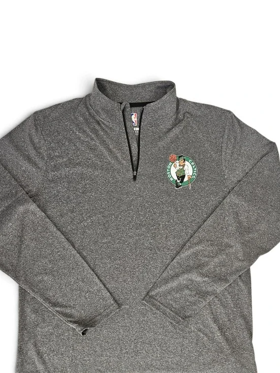 UNK NBA Boston Celtics 1/4 Zip Pullover Sweatshirt Gray Large Streetwear